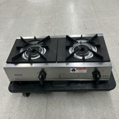 中古】卓上ガスコンロ 2口 リンナイ(Rinnai) RSB-206N 幅550