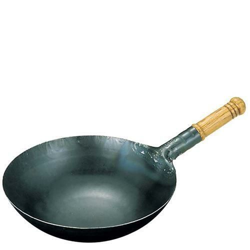 山田 鉄 打出木柄 中華片手鍋 27cm