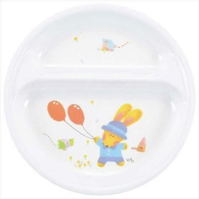 メラミン子供食器 スイートラビット 二つ仕切皿 J21SR 【グループA】