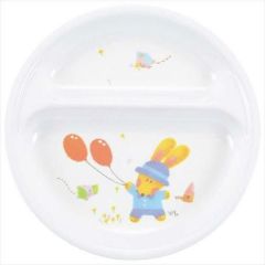 メラミン子供食器 スイートラビット 二つ仕切皿 J21SR 【グループA】