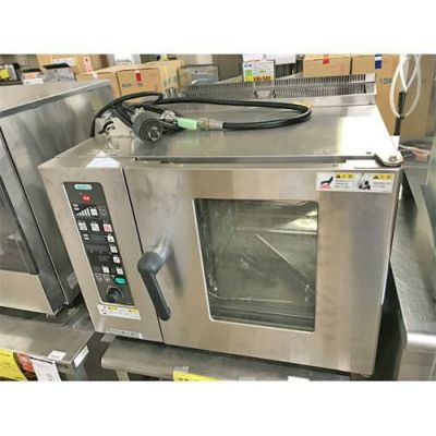 業務用中古タニコー製スチームコンベクションオーブン（電気式単相200V）作業台付 業界最長1年保証】スチームコンベクションオーブン(二段重ね