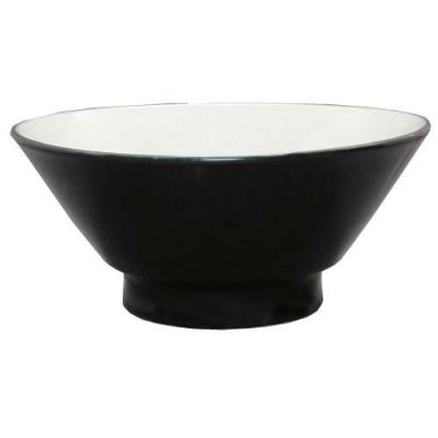 黒釉(中白) 切立高台7寸丼