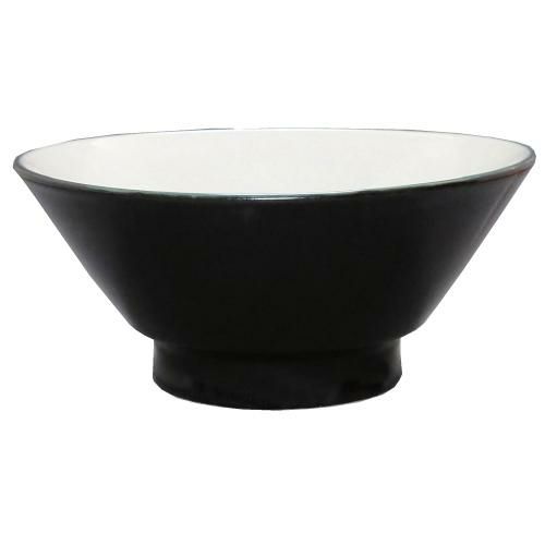 黒釉(中白) 切立高台7寸丼