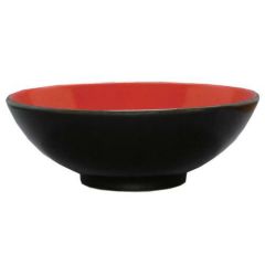 柚子黒(中赤) 丸6.3寸丼