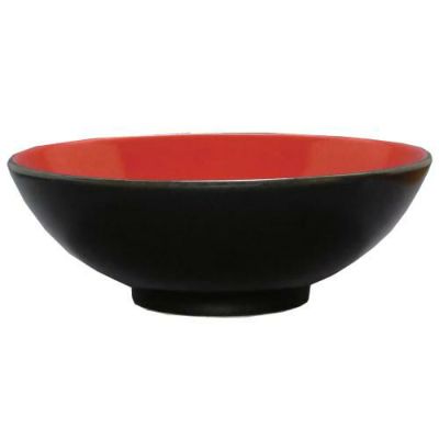 柚子黒(中赤) 丸6.8寸丼
