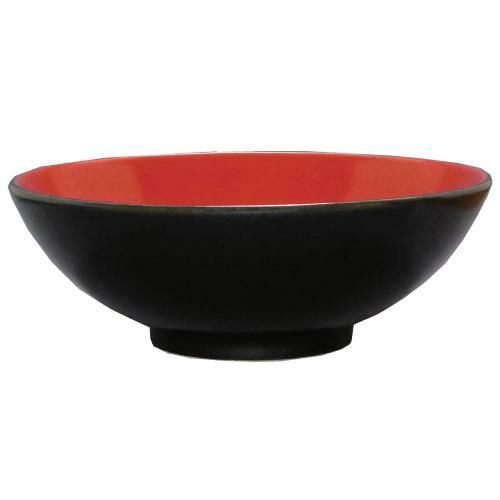 柚子黒(中赤) 丸6.8寸丼