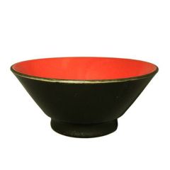 柚子黒(中赤) 切立高台6・5丼 (黒) 10個入/グループU