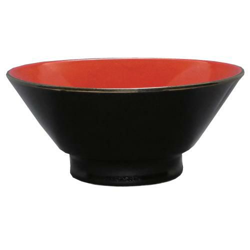柚子黒(中赤) 切立高台6.3寸丼