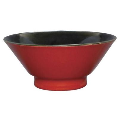 柚子赤(中黒) 切立高台7寸丼