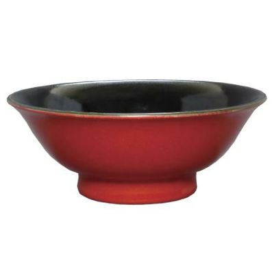 柚子赤(中黒) 6.5寸反高台丼