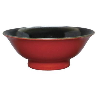 柚子赤(中黒) 6.3寸反高台丼