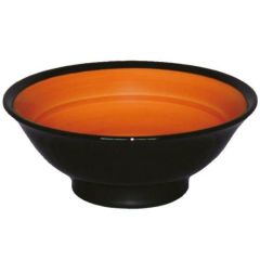 オレンジ 6.5寸反高台丼