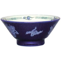 ルリ白竜 切立高台7寸丼