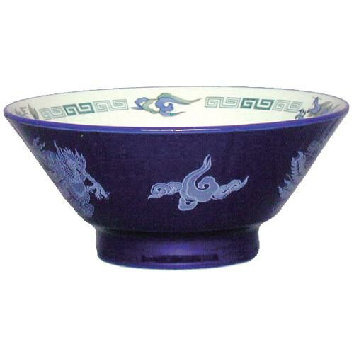 ルリ白竜 切立高台7寸丼