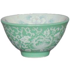 ヒスイ花蝶 3.8スープ碗