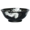 イングレーズ昇龍(白) 黒釉丸反7寸丼