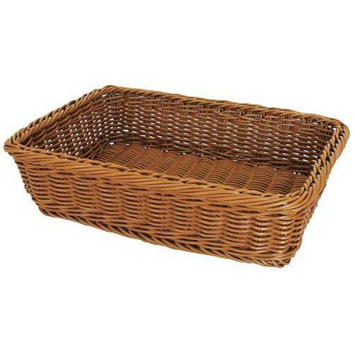 ブレッドバスケット(ポリラタン製)1／2 ブラウン HTBK-628