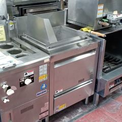 茹で麺機　都市ガス　10テボ 業界最長1年保証】【中古】ガスゆで麺器 4テボ タニコー TGUS-45 幅450