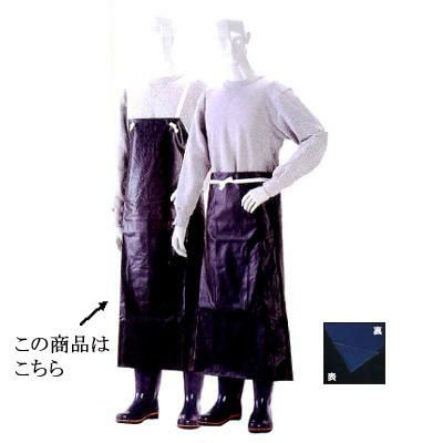 ロン耐油 胸付前掛 黒 L