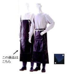 ロン耐油 胸付前掛 黒 S