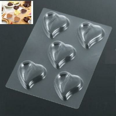 型 チョコレートモールド Heart カーブ5P No.1923 /グループT