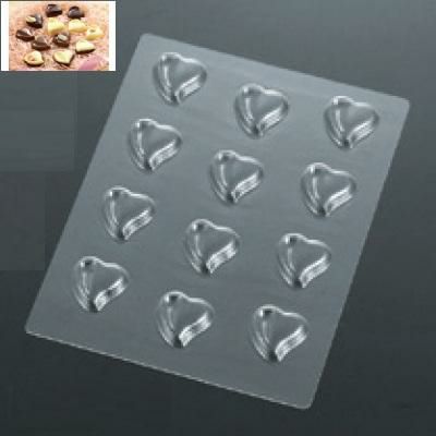 型 チョコレートモールド Heart カーブ12P No.1924 /グループT
