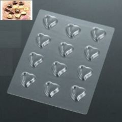 型 チョコレートモールド Heart カーブ12P No.1924 /グループT