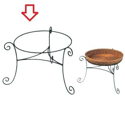 バスケット スタンド 唐草黒スチールスタンド 低 P-8-SS /グループT