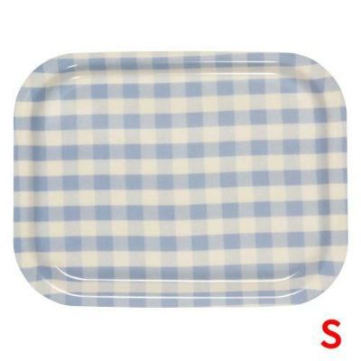 Rトレイ ミルキーチェック（S）ブルー（ノンスリップ加工）