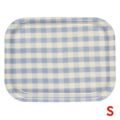 Rトレイ ミルキーチェック（S）ブルー（ノンスリップ加工）