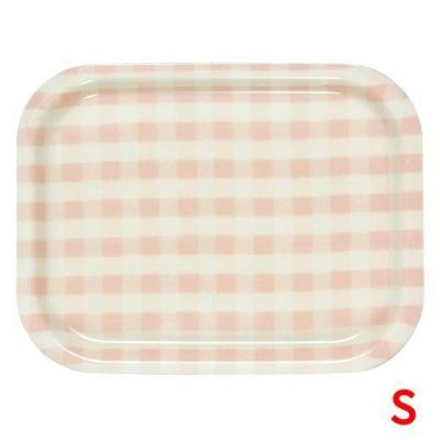 Rトレイ ミルキーチェック（S）ピンク（ノンスリップ加工）
