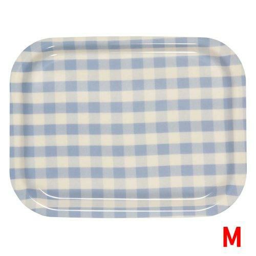 Rトレイ ミルキーチェック（M）ブルー（ノンスリップ加工）