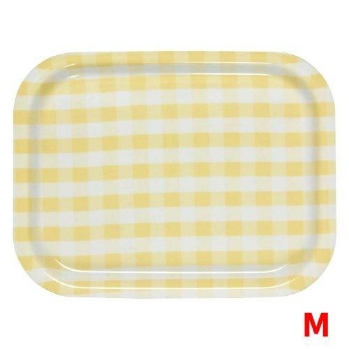トレー Rトレー ミルキーチェック(M)イエロー(ノンスリップ加工)