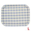 Rトレイ ミルキーチェック（L）ブルー（ノンスリップ加工）