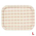トレー 【Rトレー ミルキーチェック(L)ピンク(ノンスリップ加工)】 幅420 奥行315 高さ20 【グループA】