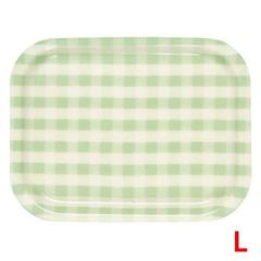 トレー 【Rトレー ミルキーチェック(L)グリーン(ノンスリップ加工)】 幅420 奥行315 高さ20 【グループA】