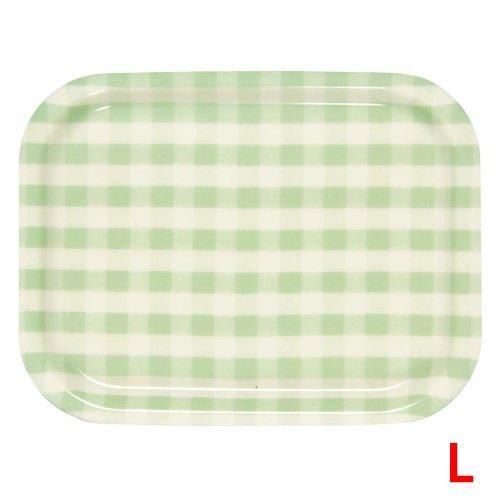 トレー Rトレー ミルキーチェック(L)グリーン(ノンスリップ加工)