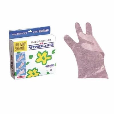 サクラメン手袋 デラックス（100枚入）SS ピンク 35μ