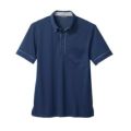 ニットシャツ 兼用 半袖 ネイビー/ブルー 男女兼用 32-5009