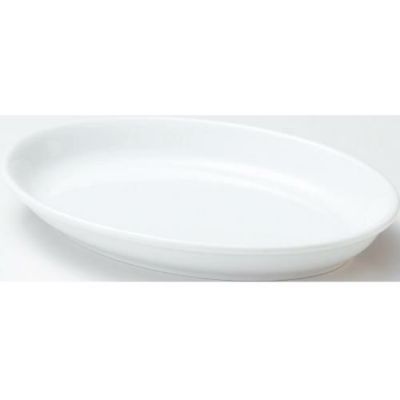 ユーラシア ホワイト 31cm だ円深皿【まとめ買い商品】