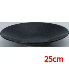 水明 黒御影 25cm深皿 黒御影 黒【まとめ買い商品】