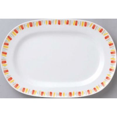 ダイヤセラム(強化) オレンジ十草 12吋 プラター【まとめ買い商品】