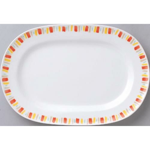 ダイヤセラム(強化) オレンジ十草 12吋 プラター【まとめ買い商品】