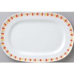 ダイヤセラム(強化) オレンジ十草 14吋 プラター【まとめ買い商品】