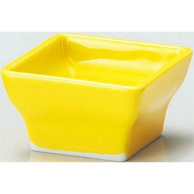 珍味&小付セレクション 角鉢4.5cm 黄 黄【まとめ買い商品】