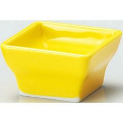珍味&小付セレクション 角鉢4.5cm 黄 黄【まとめ買い商品】