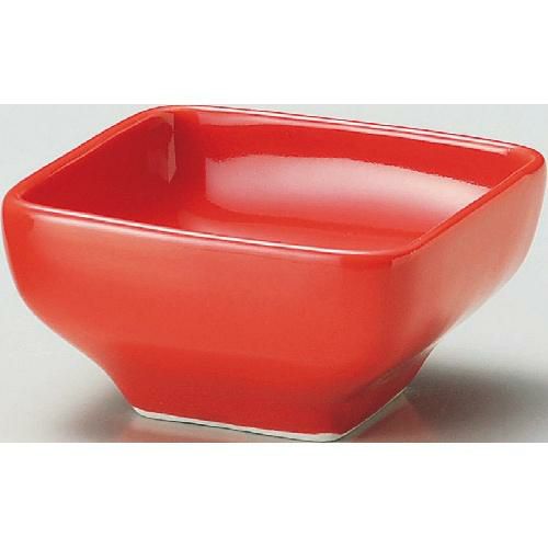 珍味&小付セレクション 角鉢8cm 赤 赤【まとめ買い商品】