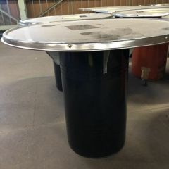 激安超特価 最大80%オフ  中古】ドラム缶テーブル 架台付き 幅900×奥行900×高さ900 【送料 その他
