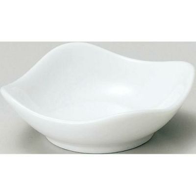 珍味&小付セレクション スクエア波小皿(小) 白 白【まとめ買い商品】