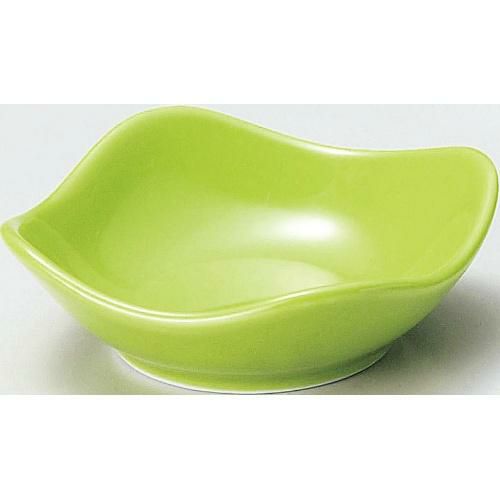 珍味&小付セレクション スクエア波小皿(小) 緑 緑【まとめ買い商品】